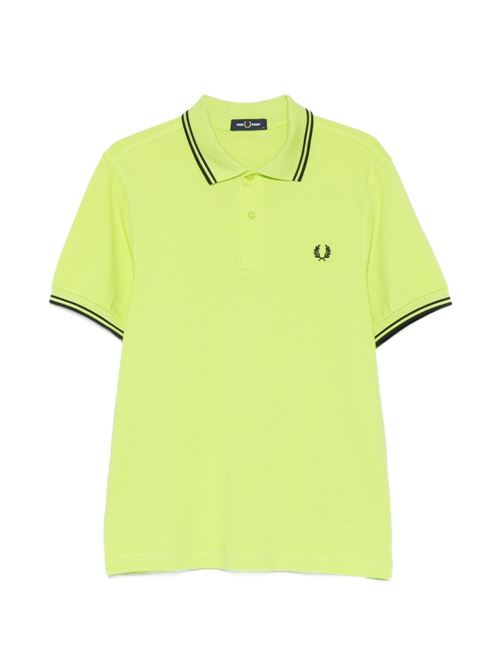 Polo uomo Fred Perry M3600 lime e nero con doppia riga FRED PERRY | M3600P84B
